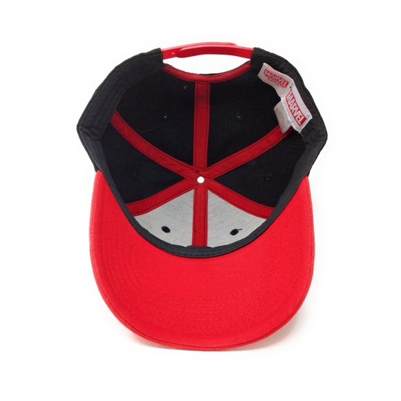 Deadpool Logo - Flat  Embroidery - Red/Black Dad Cap Snapback - Picture 5 of 5